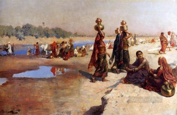 エドウィン・ロード・ウィークス Painting - ガンジス川の水運び ペルシャ人 エジプト人 インド人 エドウィン・ロード・ウィークス